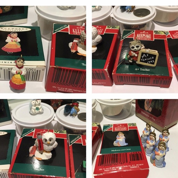 Hallmark Mini Ornaments Lot Assorted Night Before Christmas Tin and others - Picture 3 of 11